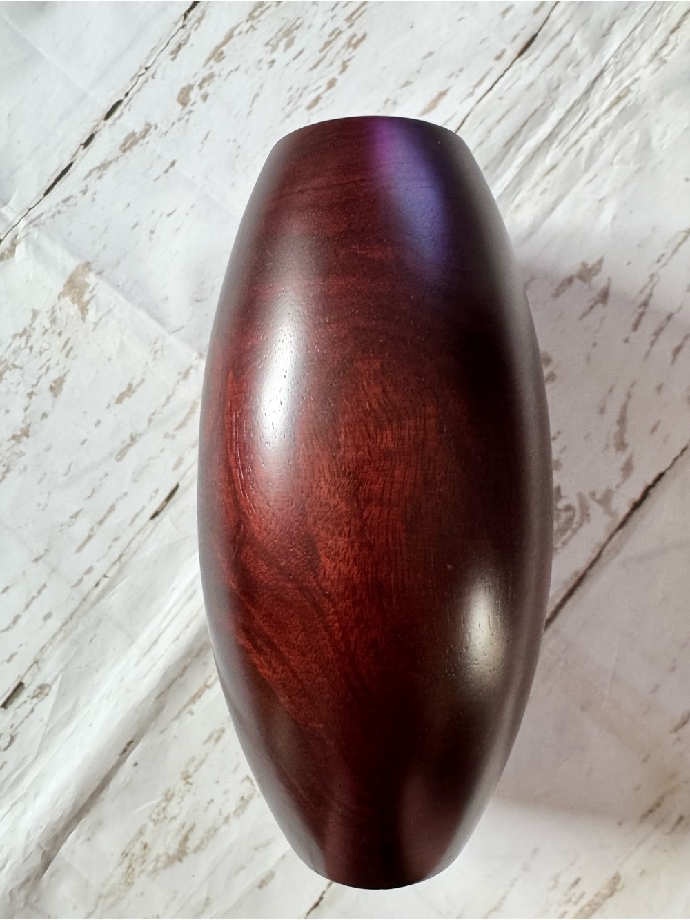 Rich Mahogany Wooden Vase - Home Accents